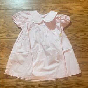 Pink Kids Dress with Lace Collar